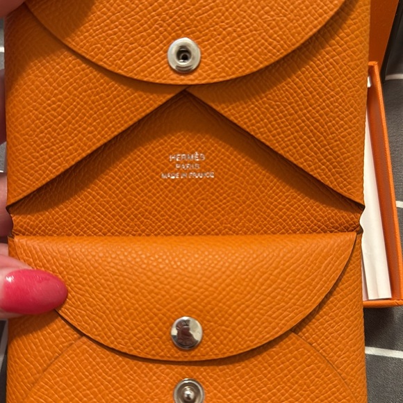 Authentic Hermes Calvi Duo Compact card holder